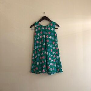 Green Heart Pattern Kids Dress
